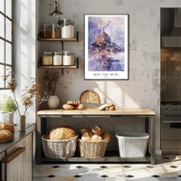 Mont Saint-Michel Watercolor Travel Art Poster PosterGoat