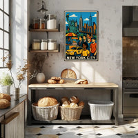 New York City Skyline Panorama Poster Modern Wall Art