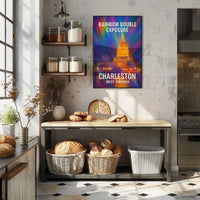 Rainbow Double Exposure Charleston Poster