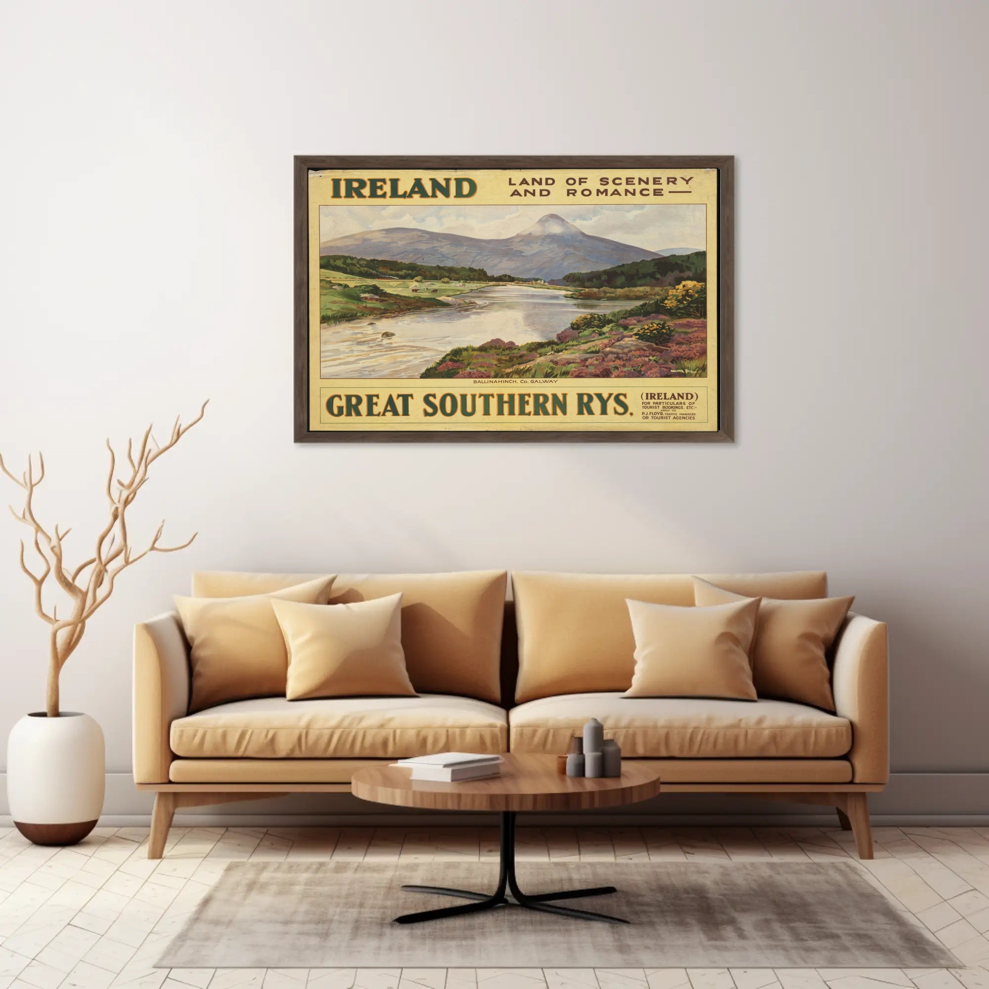 Vintage Ireland Poster: Serene River Scene PosterGoat
