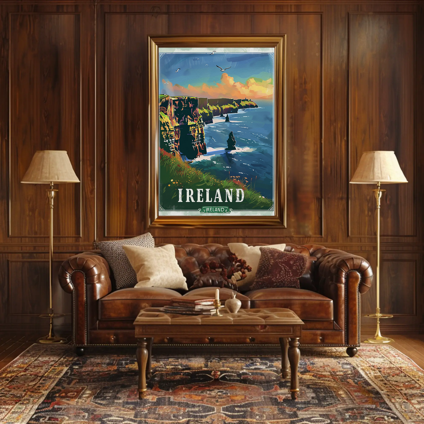 Ireland Cliffs Of Moher Coastal Atlantic Scene Travel Poster