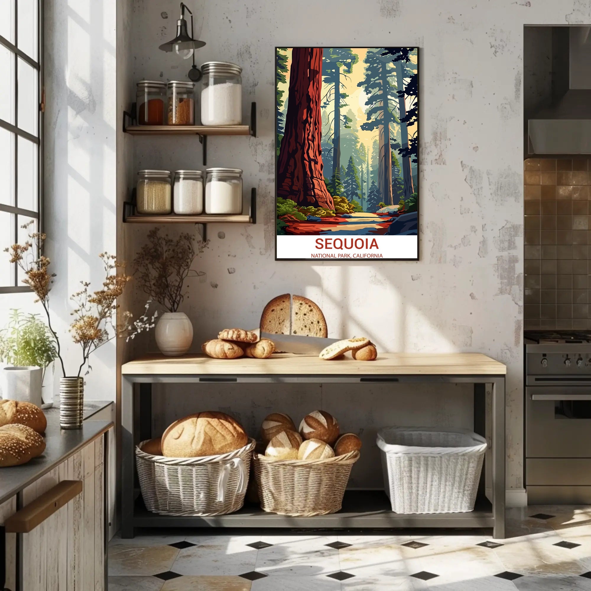 Sequoia National Park Vintage Travel Poster