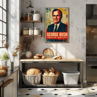 George H. W. Bush 41st President of the United States Street Art Mashup Poster