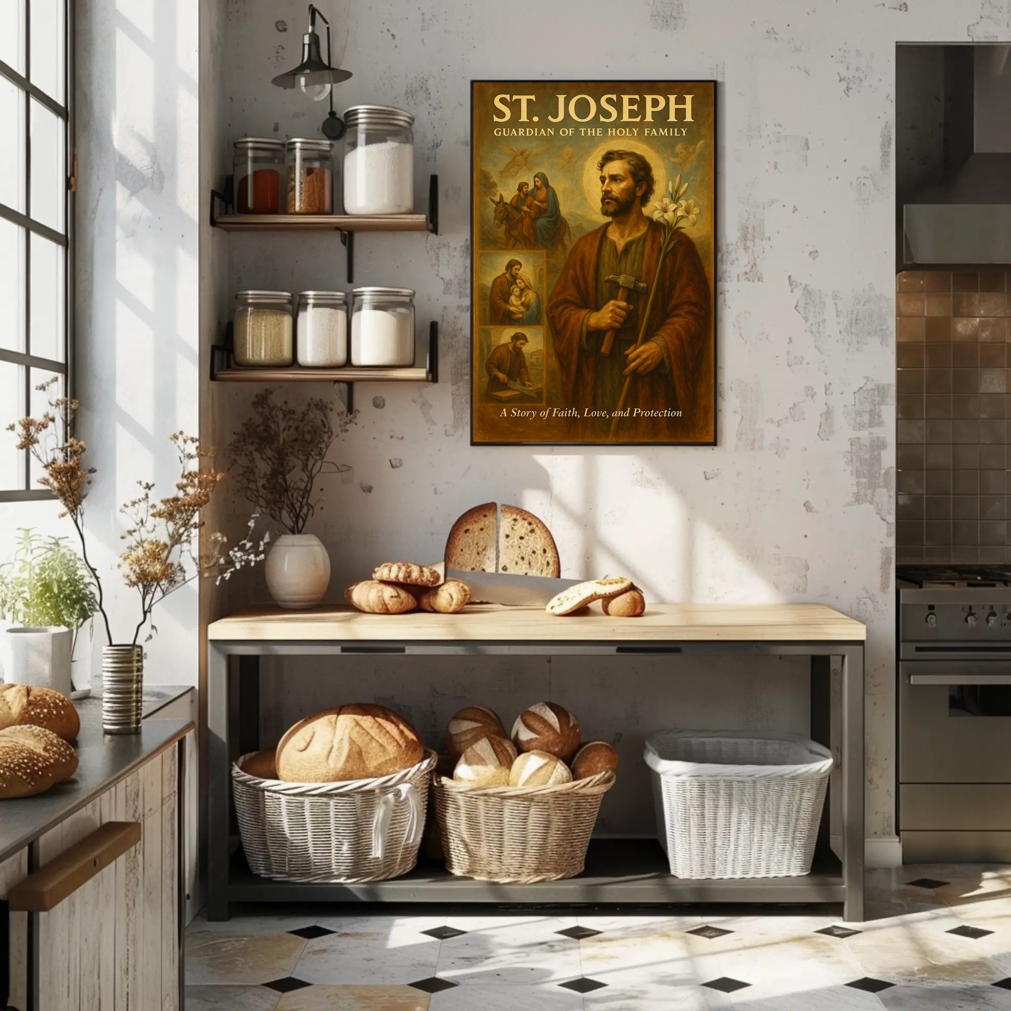 St. Joseph Guardian of the Holy Family Poster PosterGoat