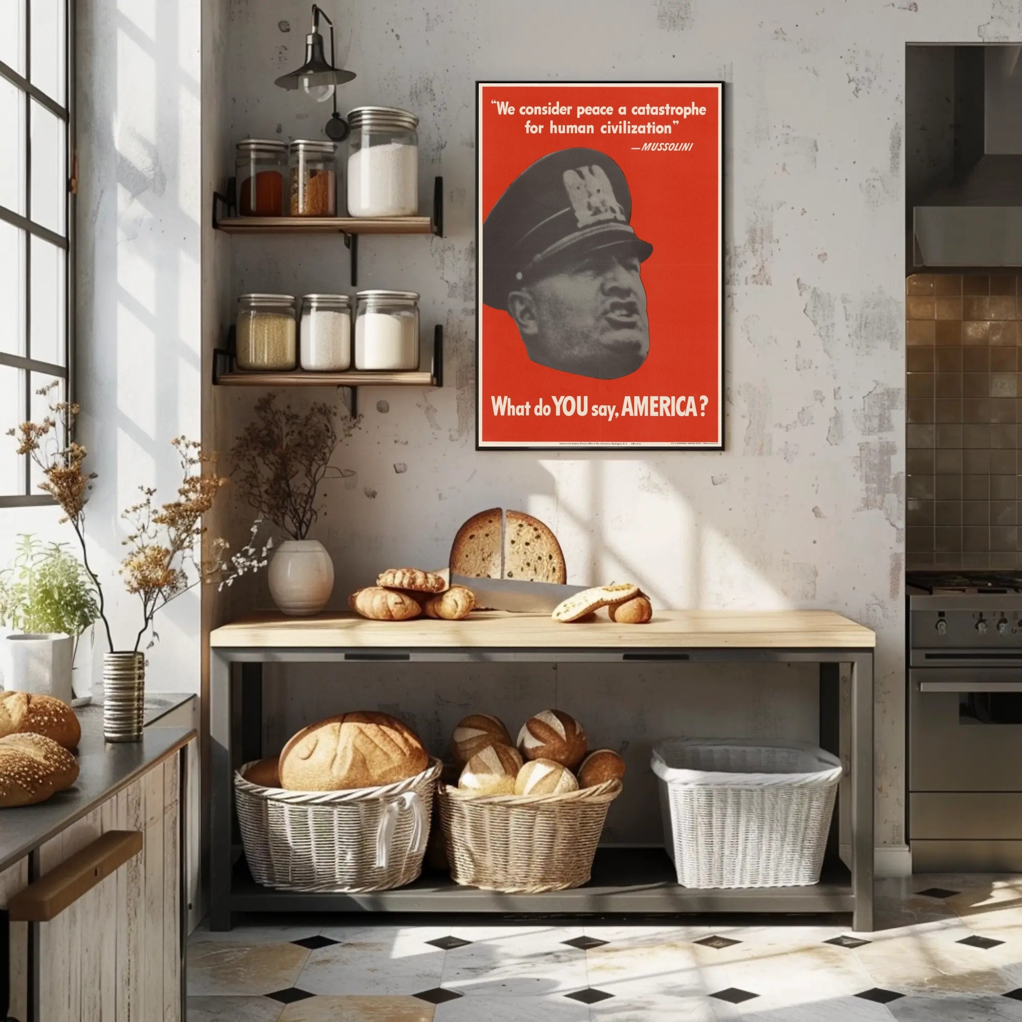Mussolini's Provocation Poster PosterGoat