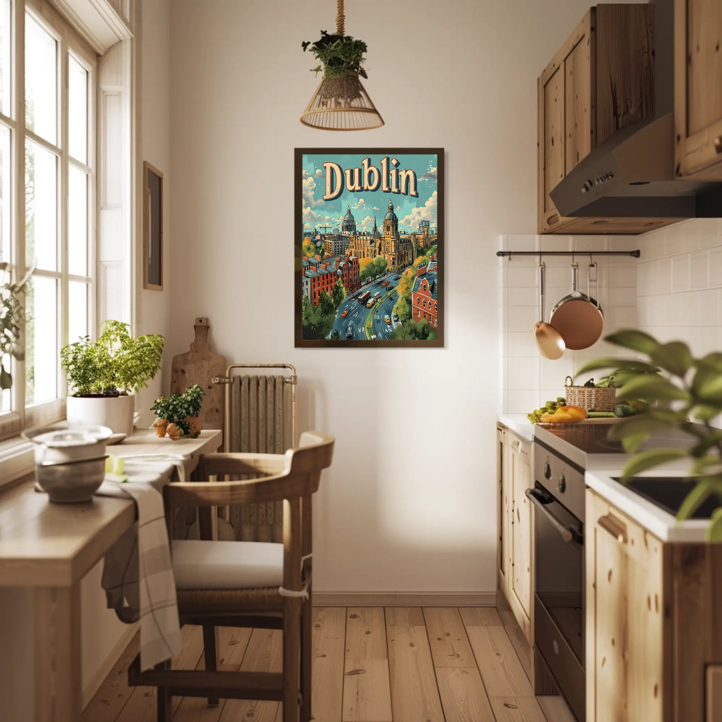 Vintage Poster - Dublin Skyline View