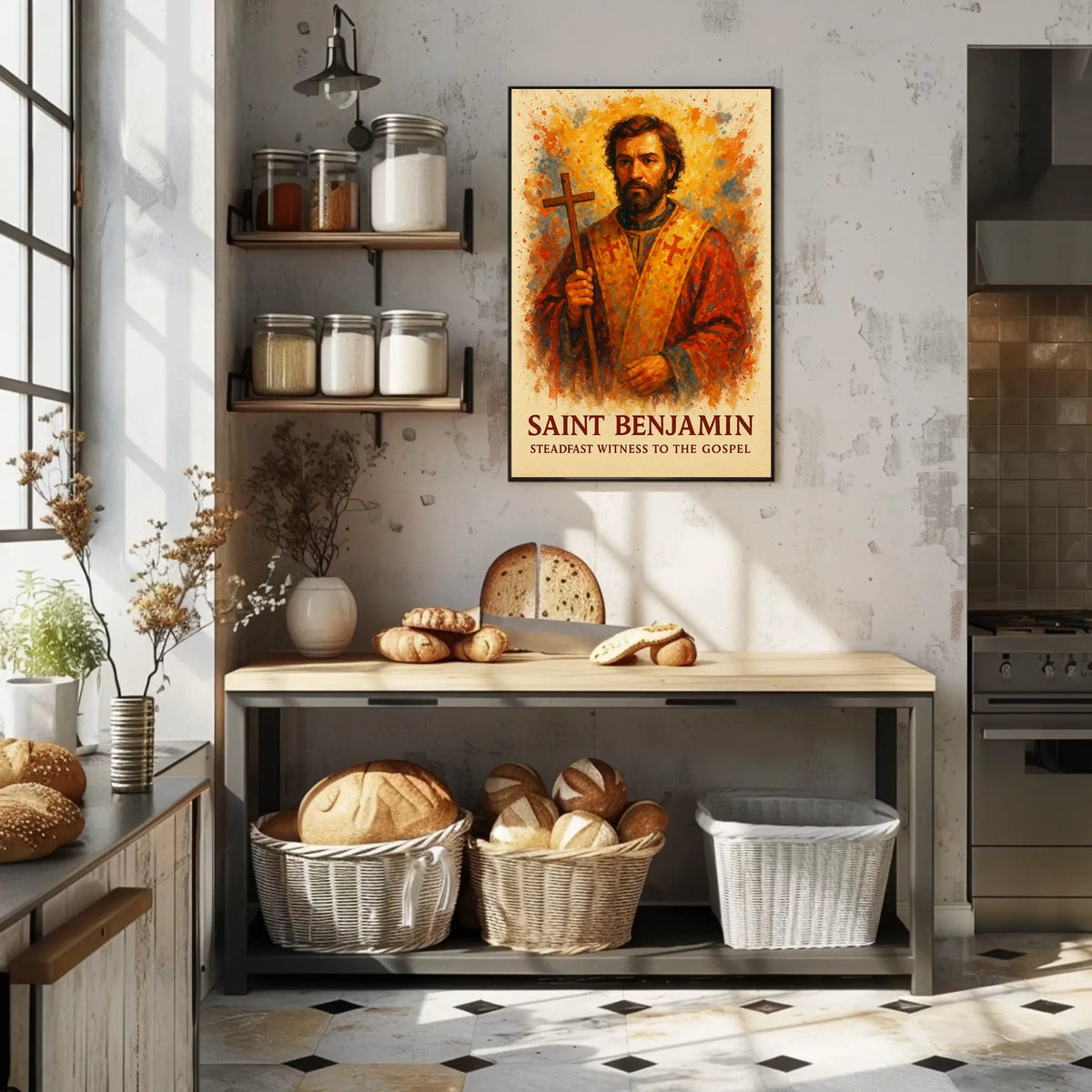 Saint Benjamin Religious Art Poster - Abstract, Artistic, or Pop Culture Poster