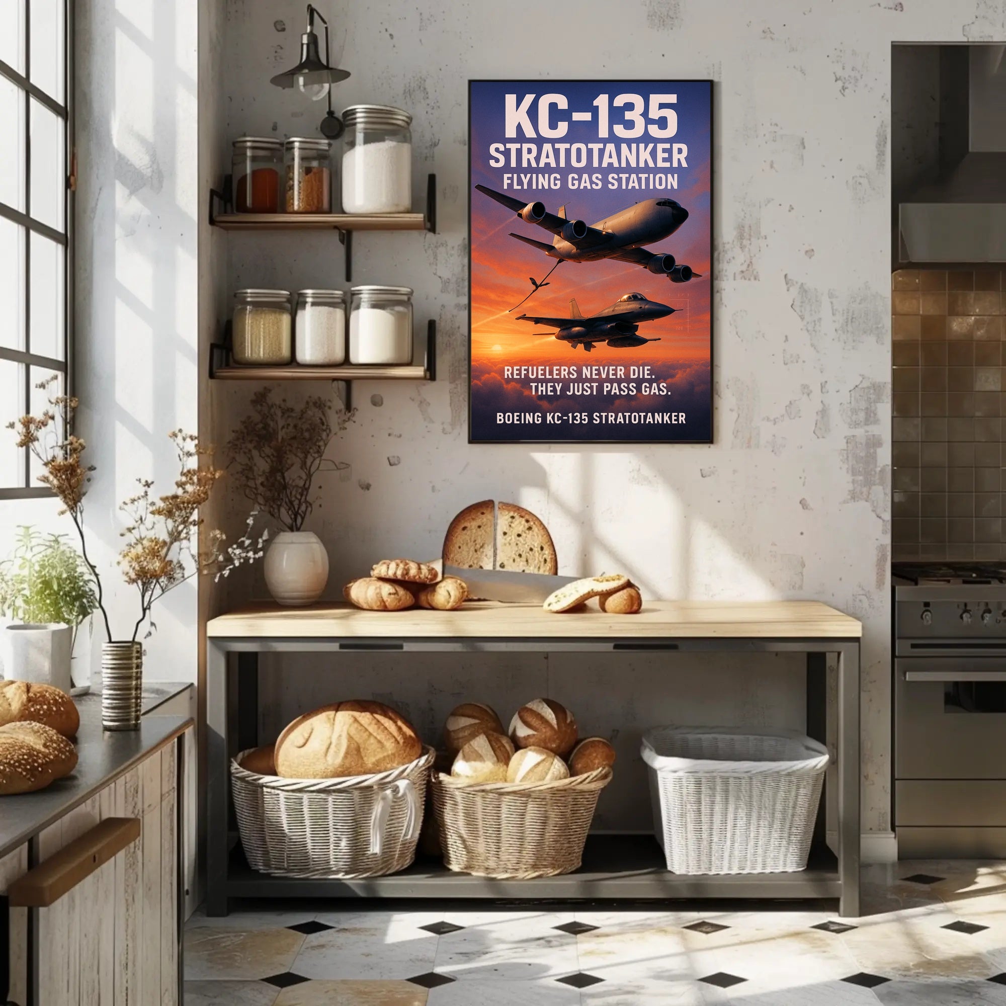 KC-135 Stratotanker Flying Gas Station Poster PosterGoat