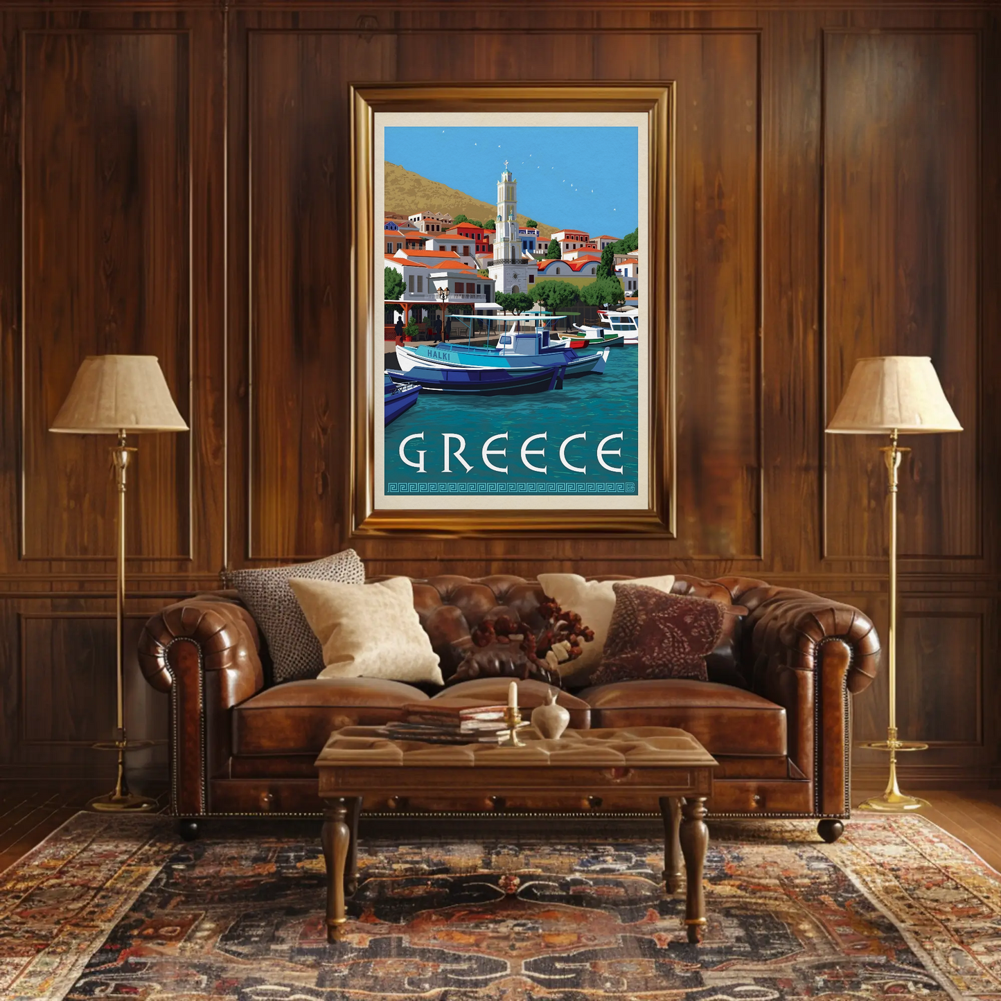 Idyllic Greek Coastal Charm Travel Poster