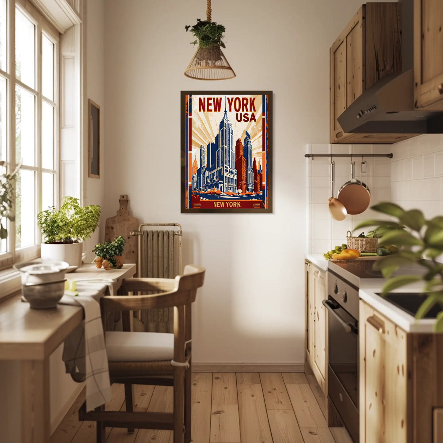 New York USA Empire State Building Vintage Travel Poster