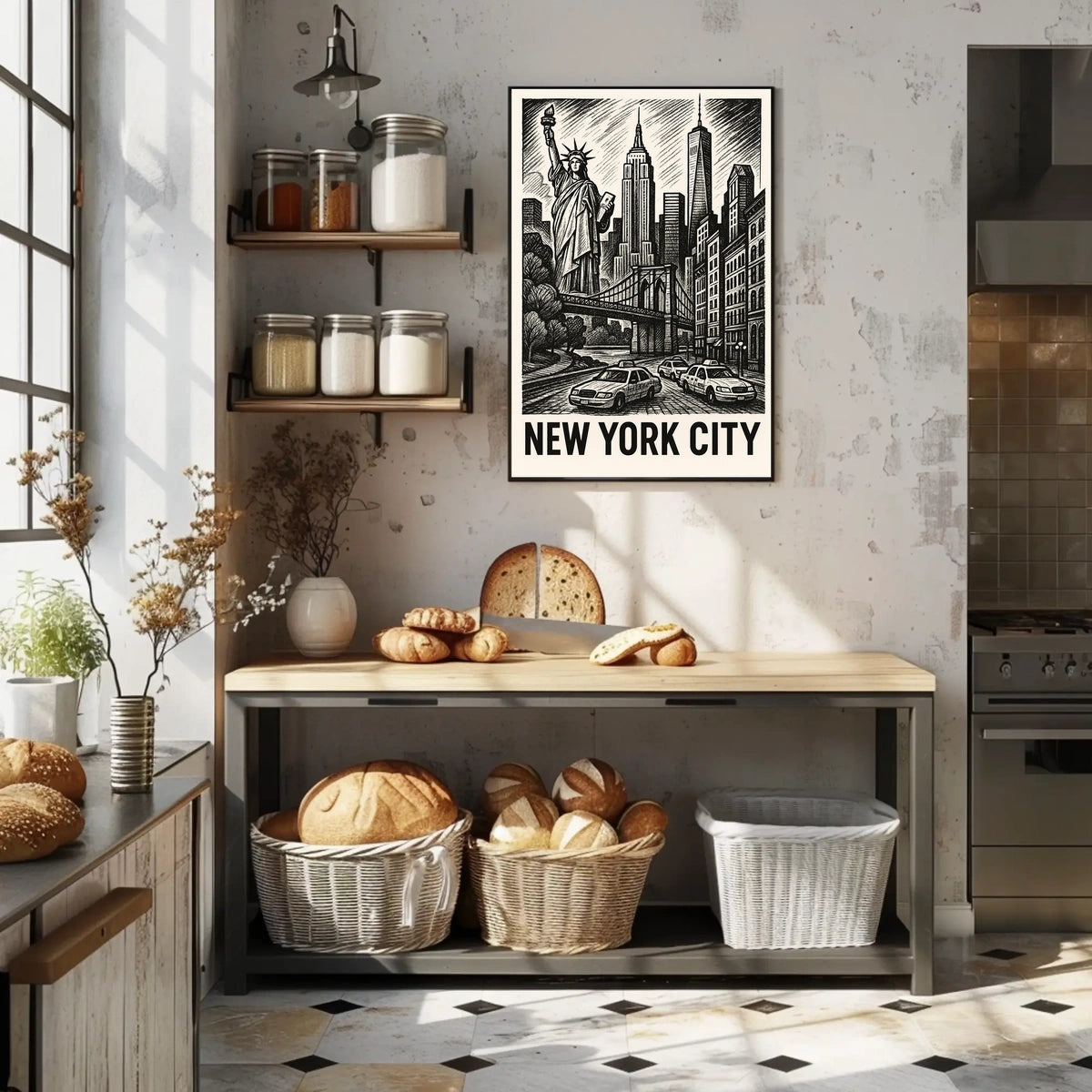 Iconic New York City Poster Black And White Wall Art NYC