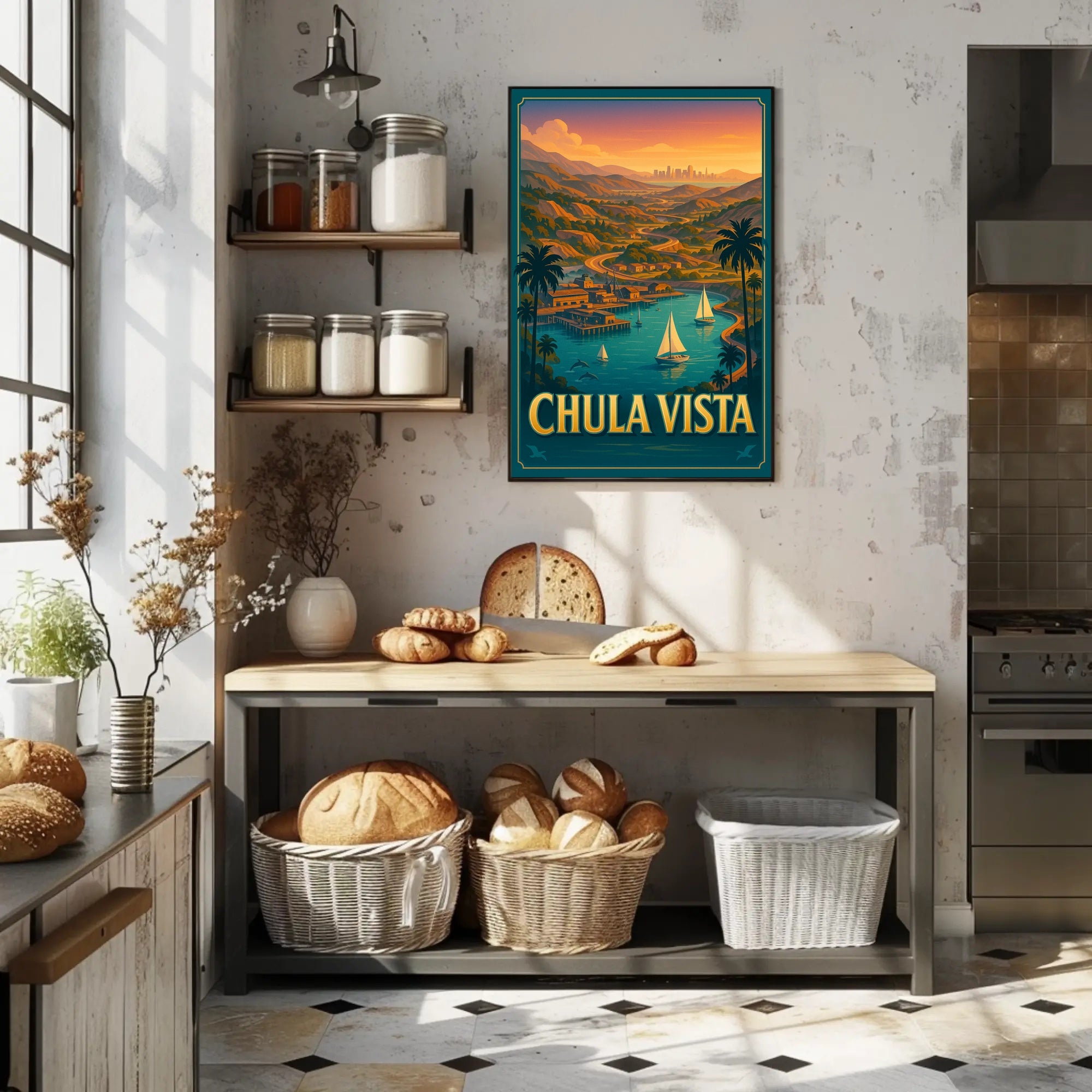 Chula Vista Scenic View Vintage Travel Poster