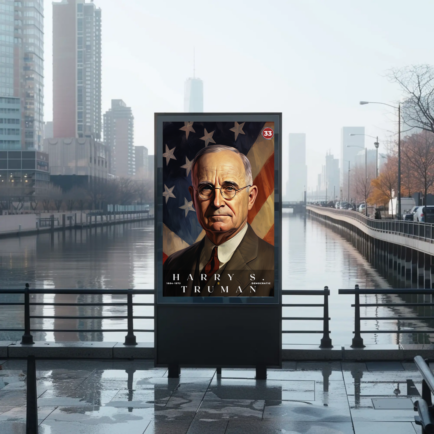 Harry Truman 33rd President Of The United States Portrait