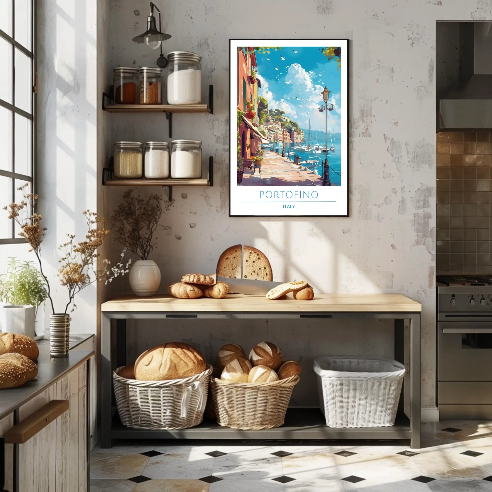 Portofino Seaside Village Travel Poster