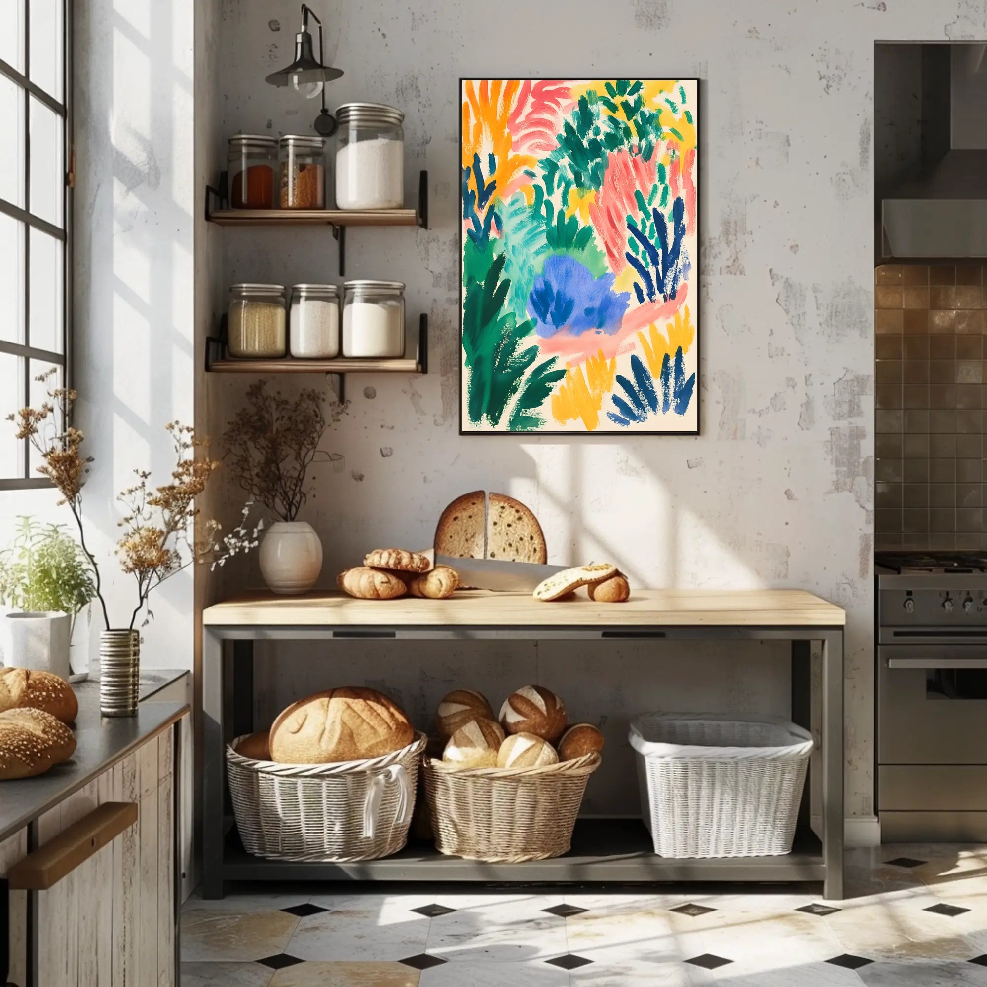 Vibrant Abstract Expressionism Poster for Artistic Home Decor