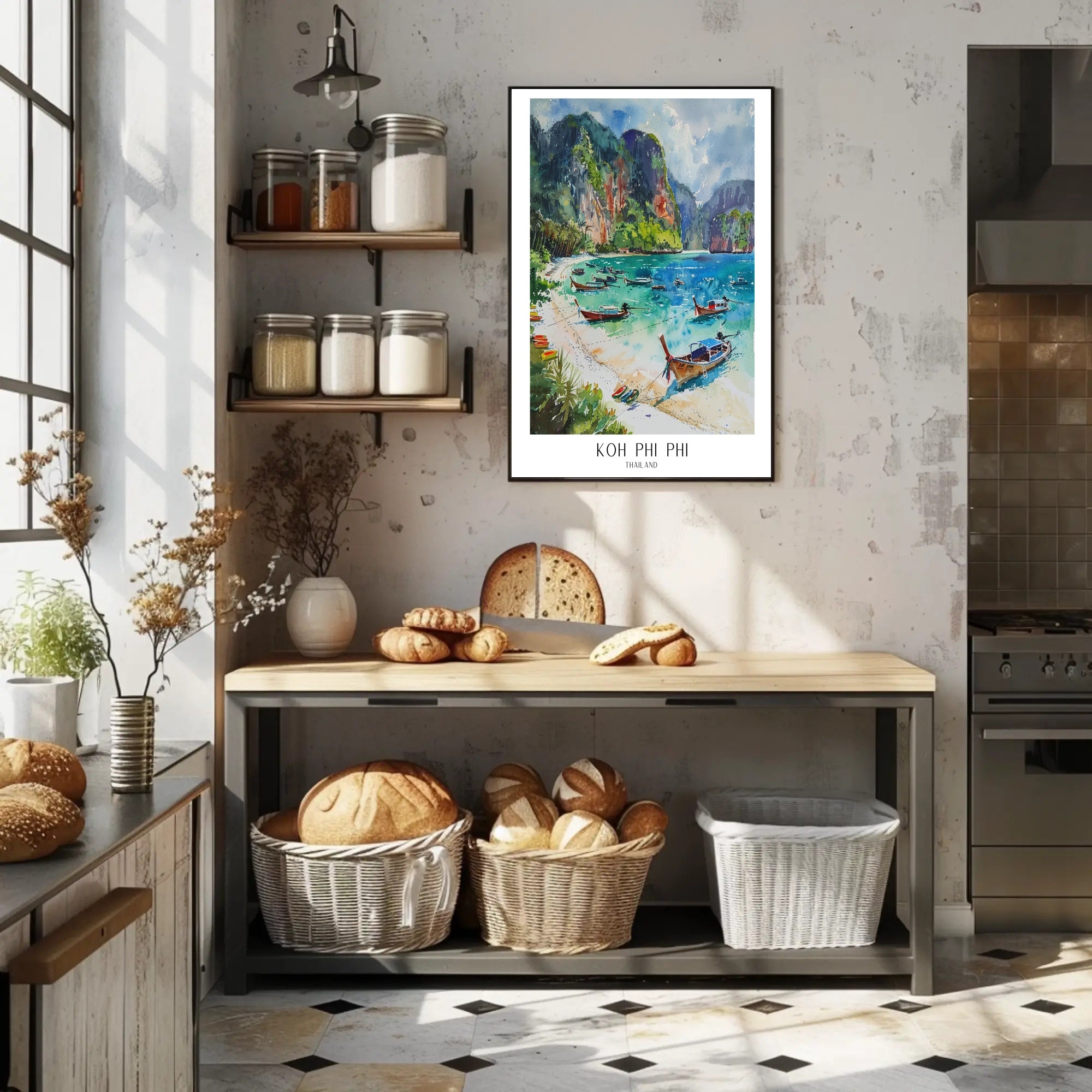 Koh Phi Phi Watercolor Travel Poster PosterGoat