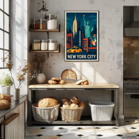 New York City Vibrant Urban Art Poster Abstract Wall Art
