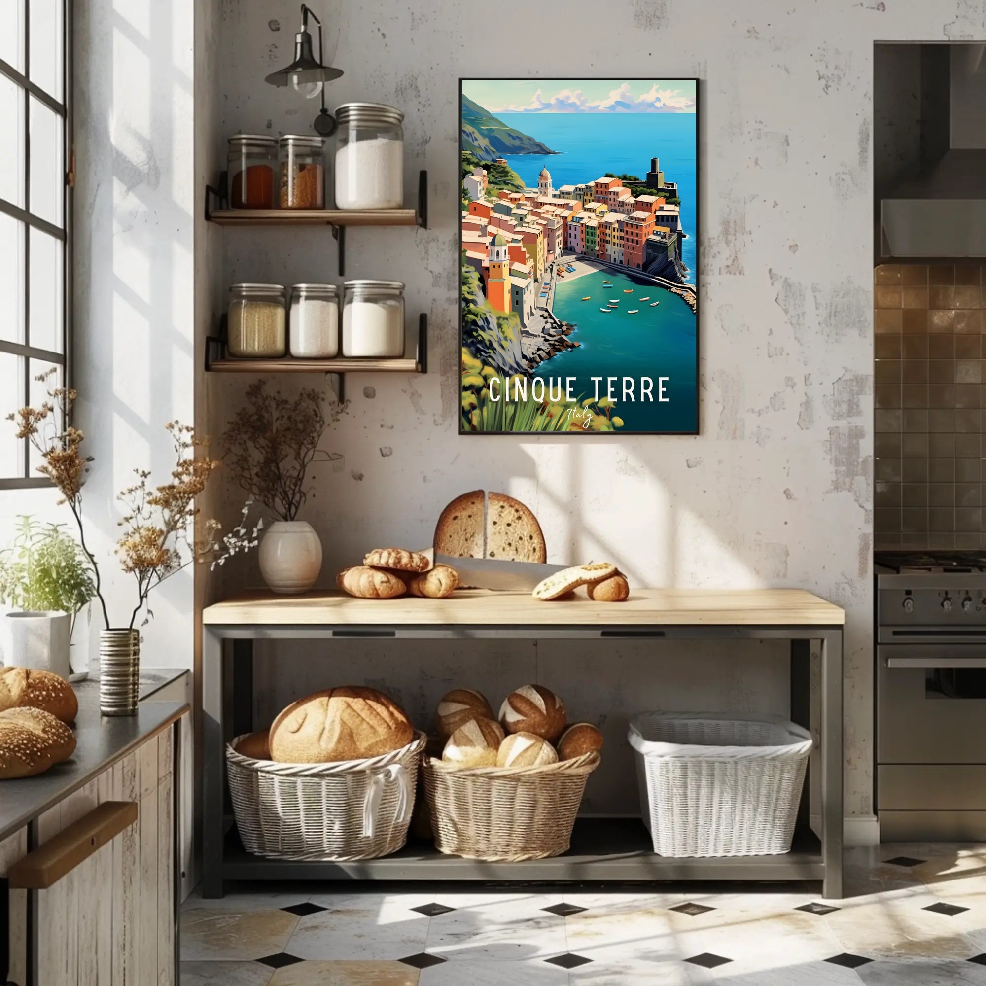 Cinque Terre Coastal Scene Travel Poster