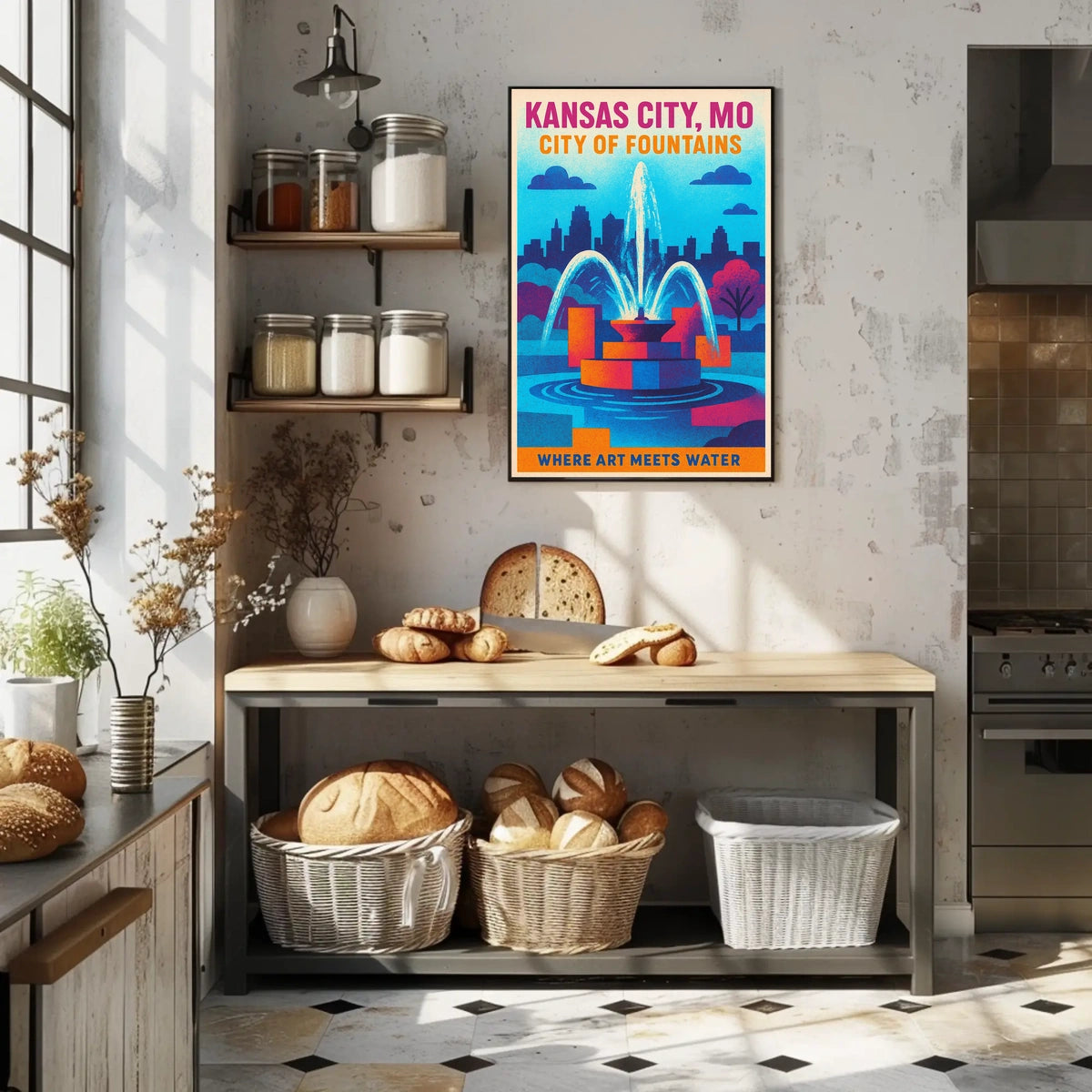 Kansas City City of Fountains Poster