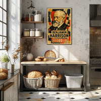 Benjamin Harrison 23rd President of the United States Layered paper Collage Poster
