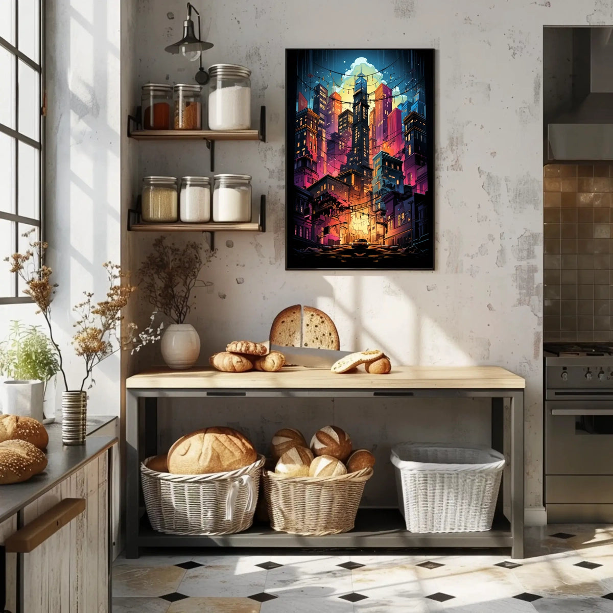 Vibrant Cityscape At Dusk Poster