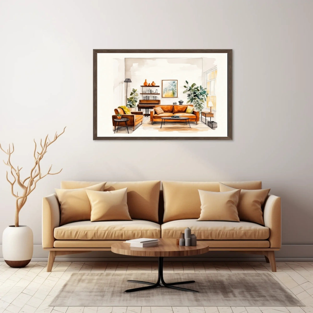 Cozy Living Room Illustration Poster