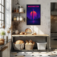 Washington Monument Futuristic Wanderlust Decor Poster