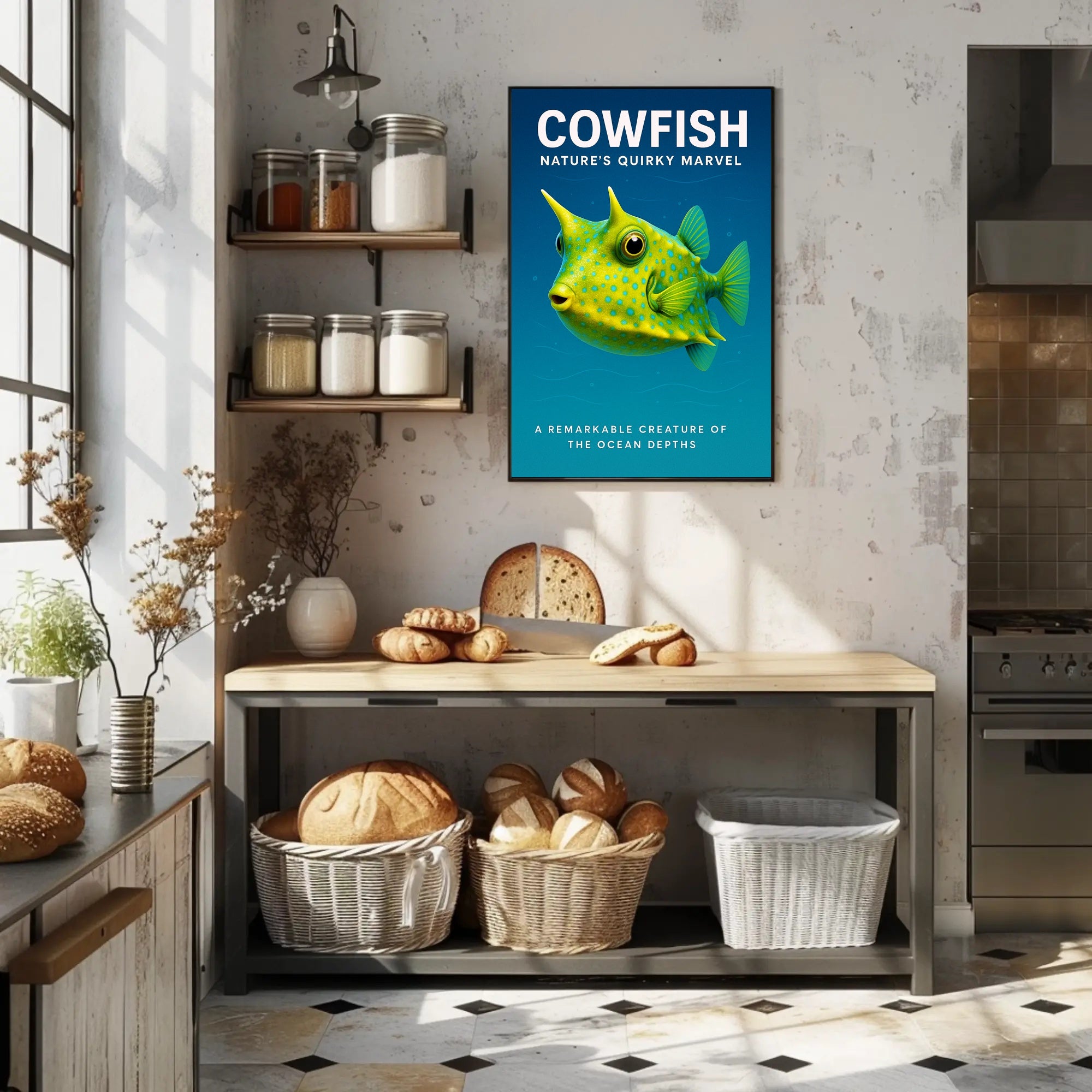 Cowfish Nature’s Quirky Marvel Poster PosterGoat