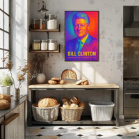 Bill Clinton 42nd President of the United States Neon Gradient Overlay Poster
