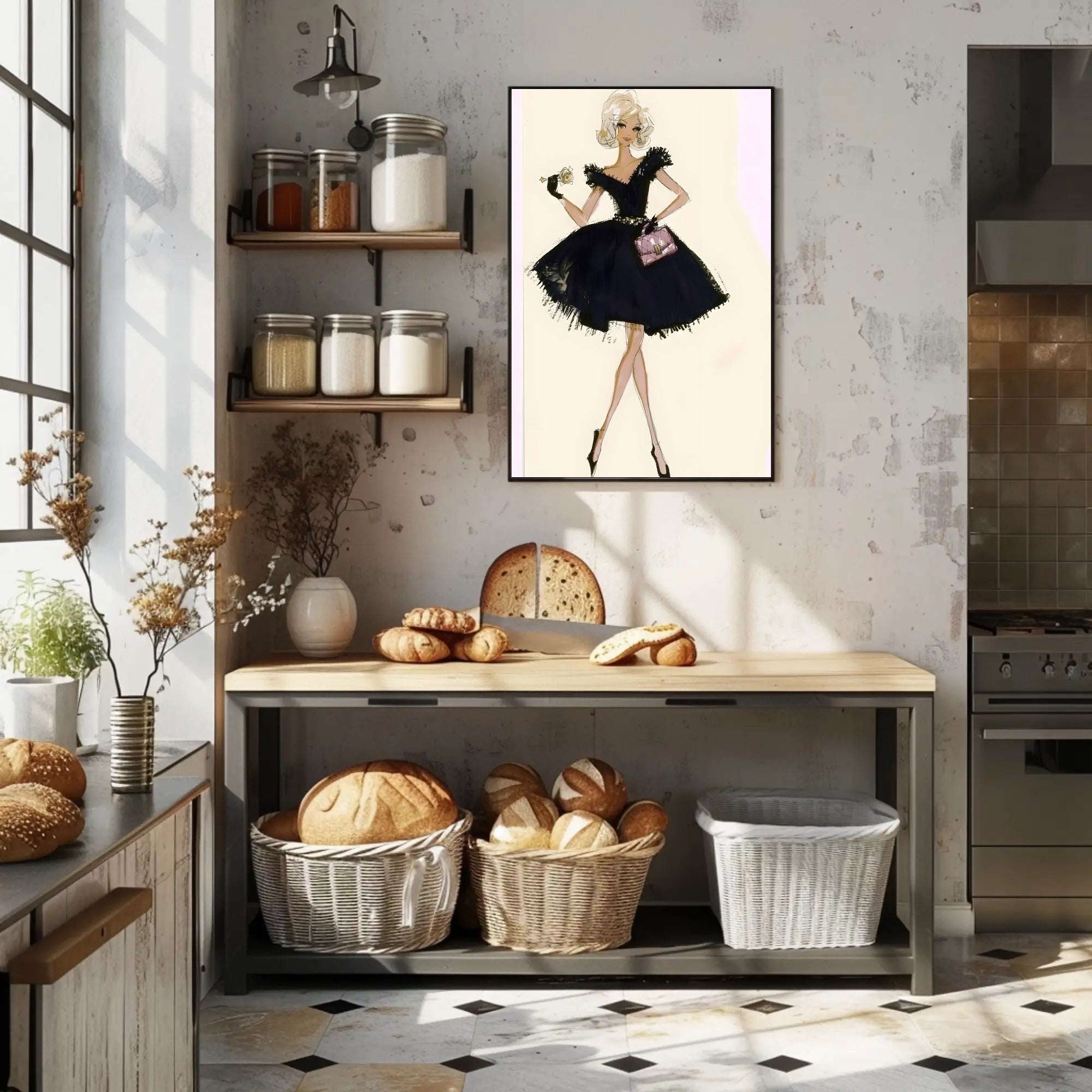 Fashion Illustration in Black Poster