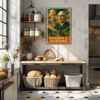 Warren G. Harding 29th President of the United States Layered Digital Collage Poster