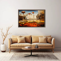 Alien World Mushroom Landscape Futuristic Sci-Fi Poster
