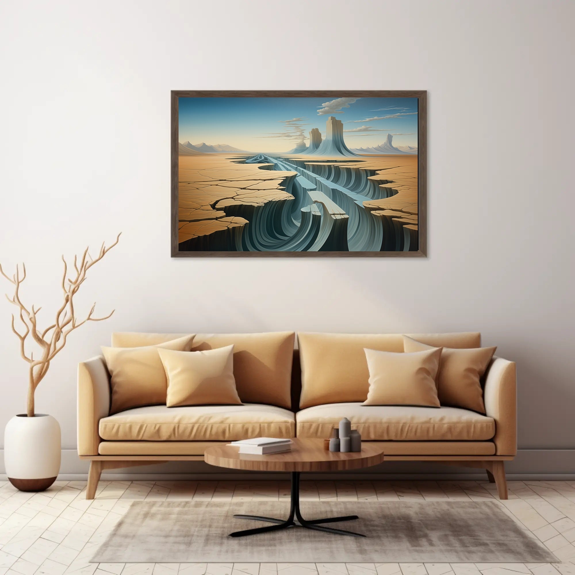 Surreal Desert Canyon Artistic Poster