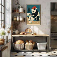 Pandas Winter Scene Poster