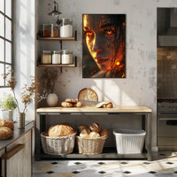 Fiery Surreal Woman Fantasy Art Poster PosterGoat