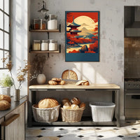 Tranquil Autumn Landscape Pagoda Poster