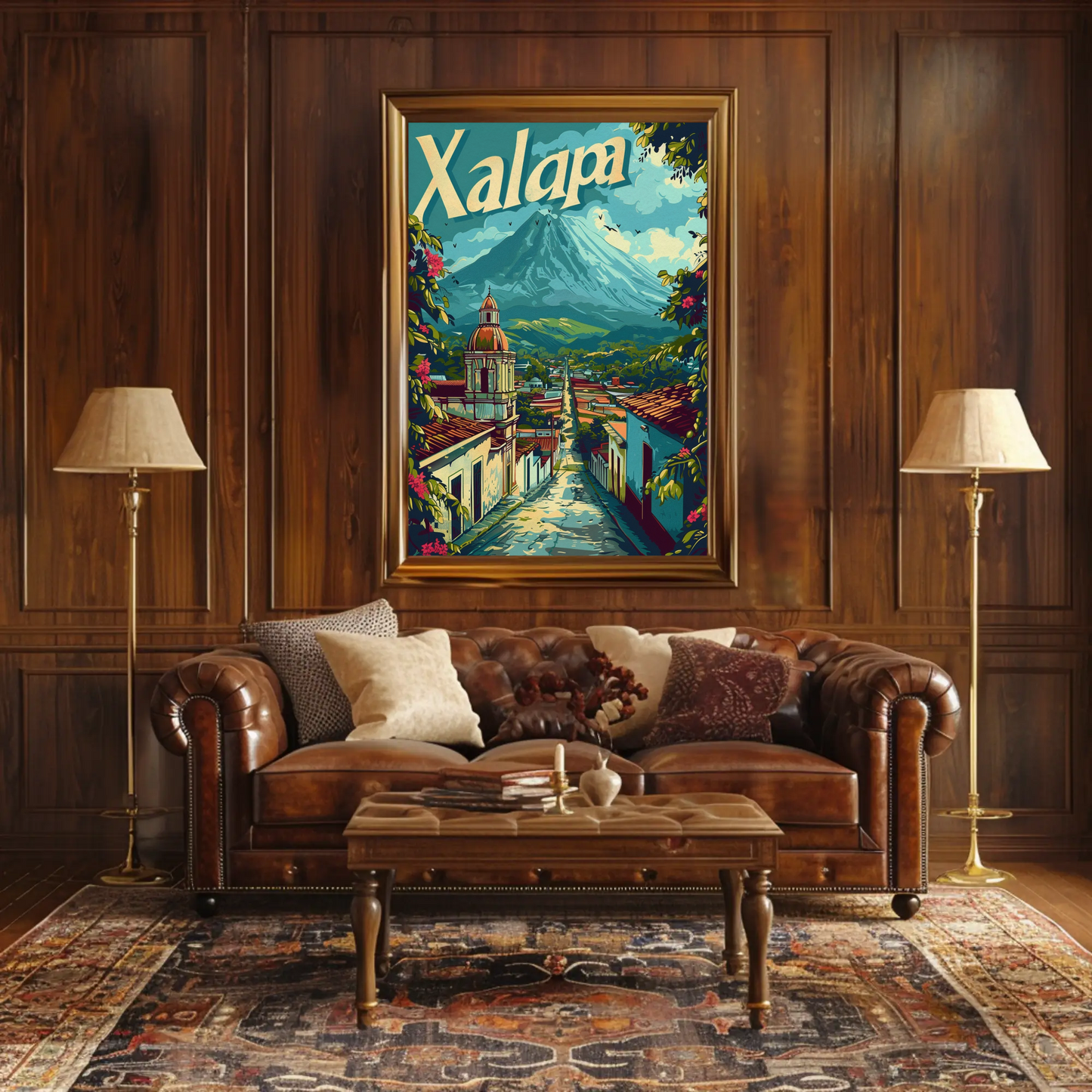 Xalapa Mexico Volcano Colonial Town View Travel Poster Travel Poster