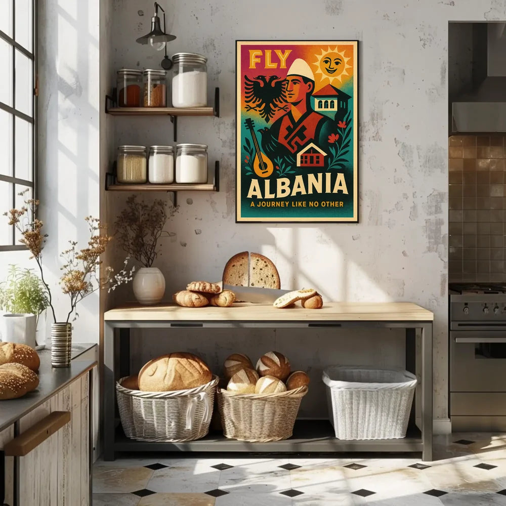 Travel Albania Vintage Poster Cultural Journey Awaits PosterGoat