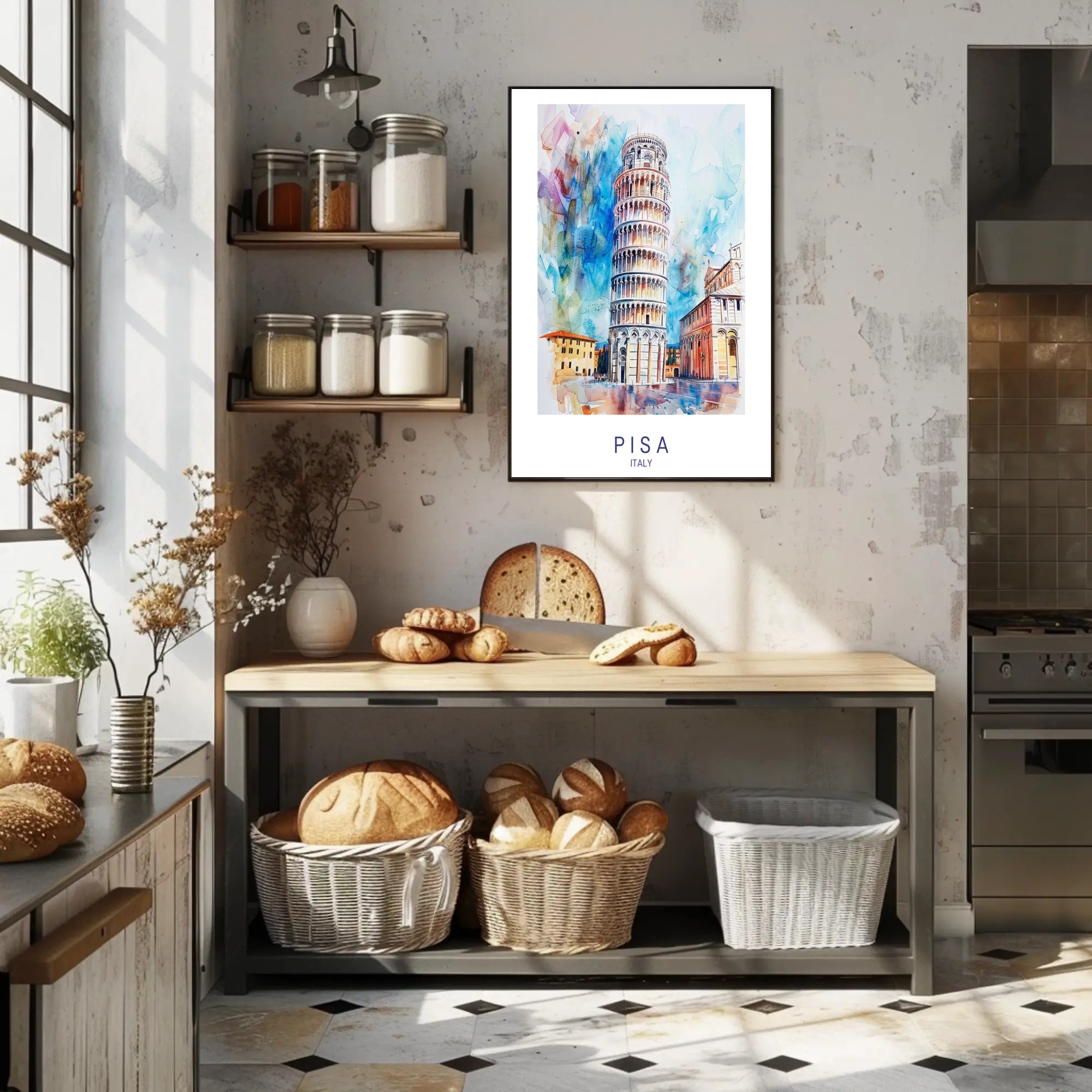 Leaning Tower of Pisa Art Travel Poster PosterGoat