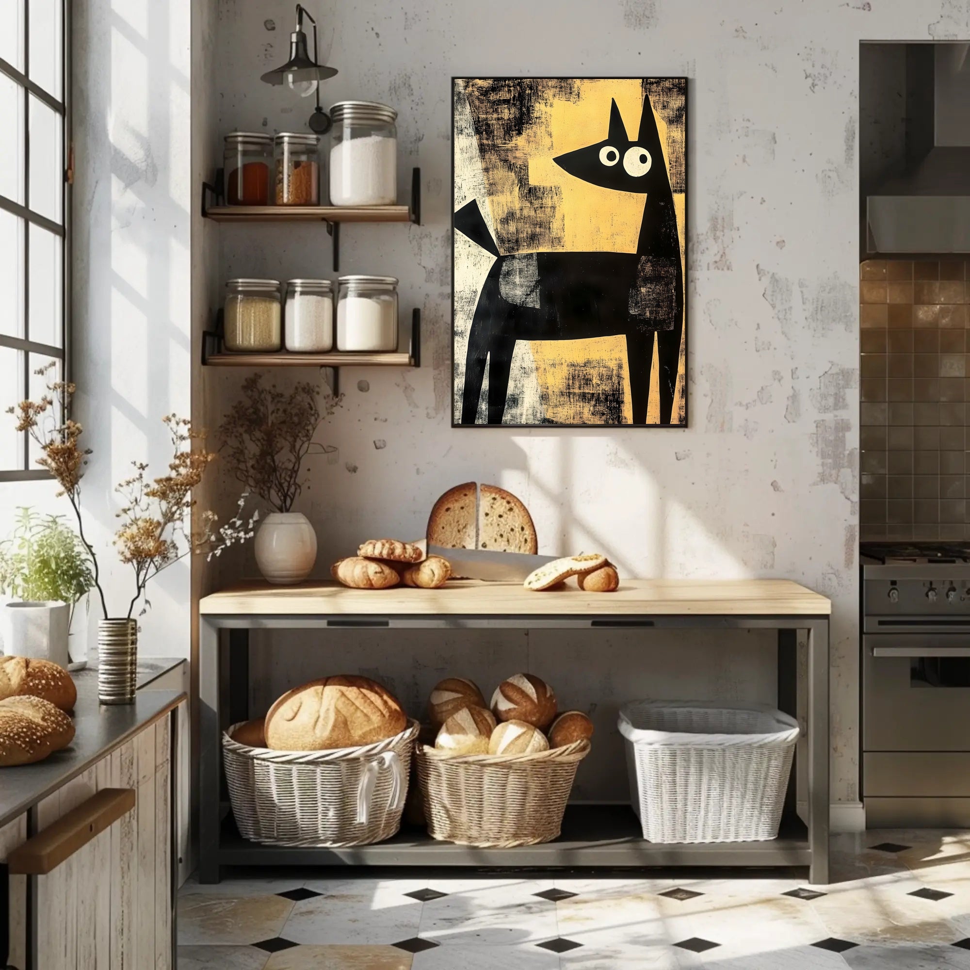 Abstract Canine Poster Modern Minimalist Dog Wall Art