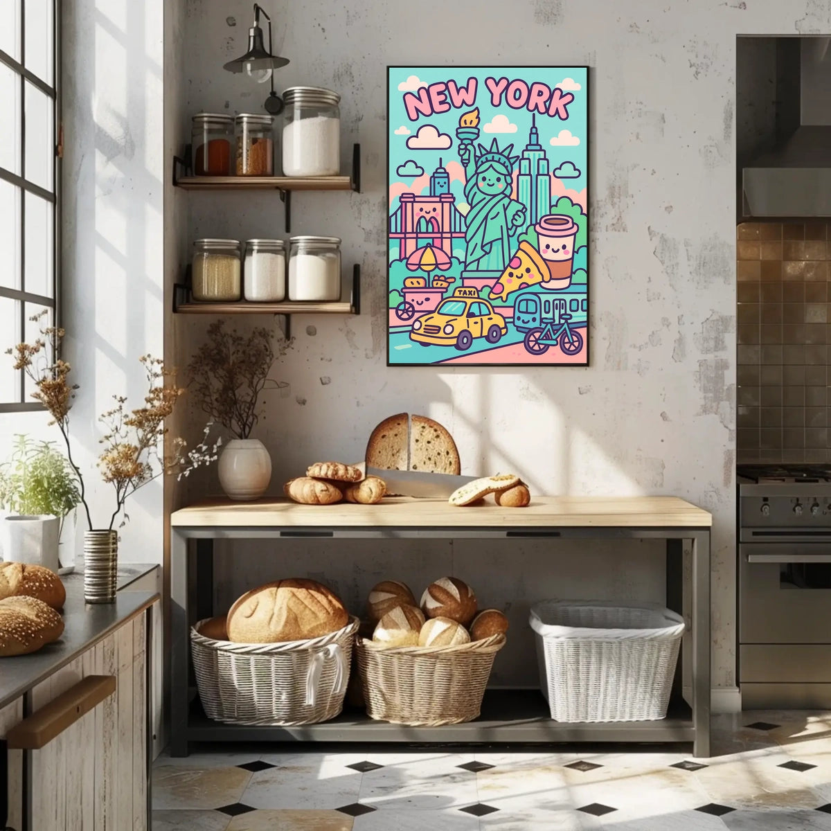 Whimsical New York Adventure Poster