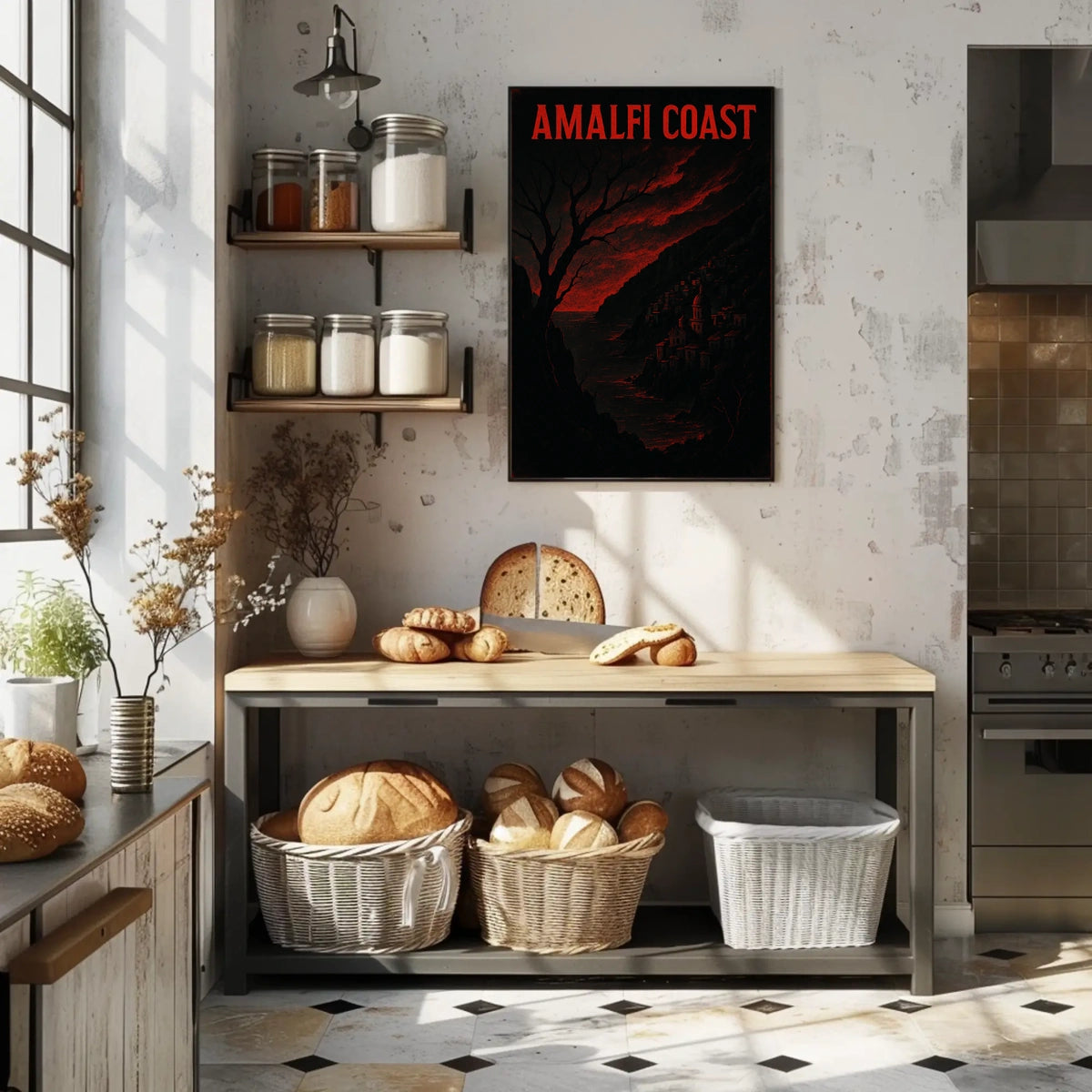 Amalfi Coast Dramatic Landscape Poster Wall Art Decor