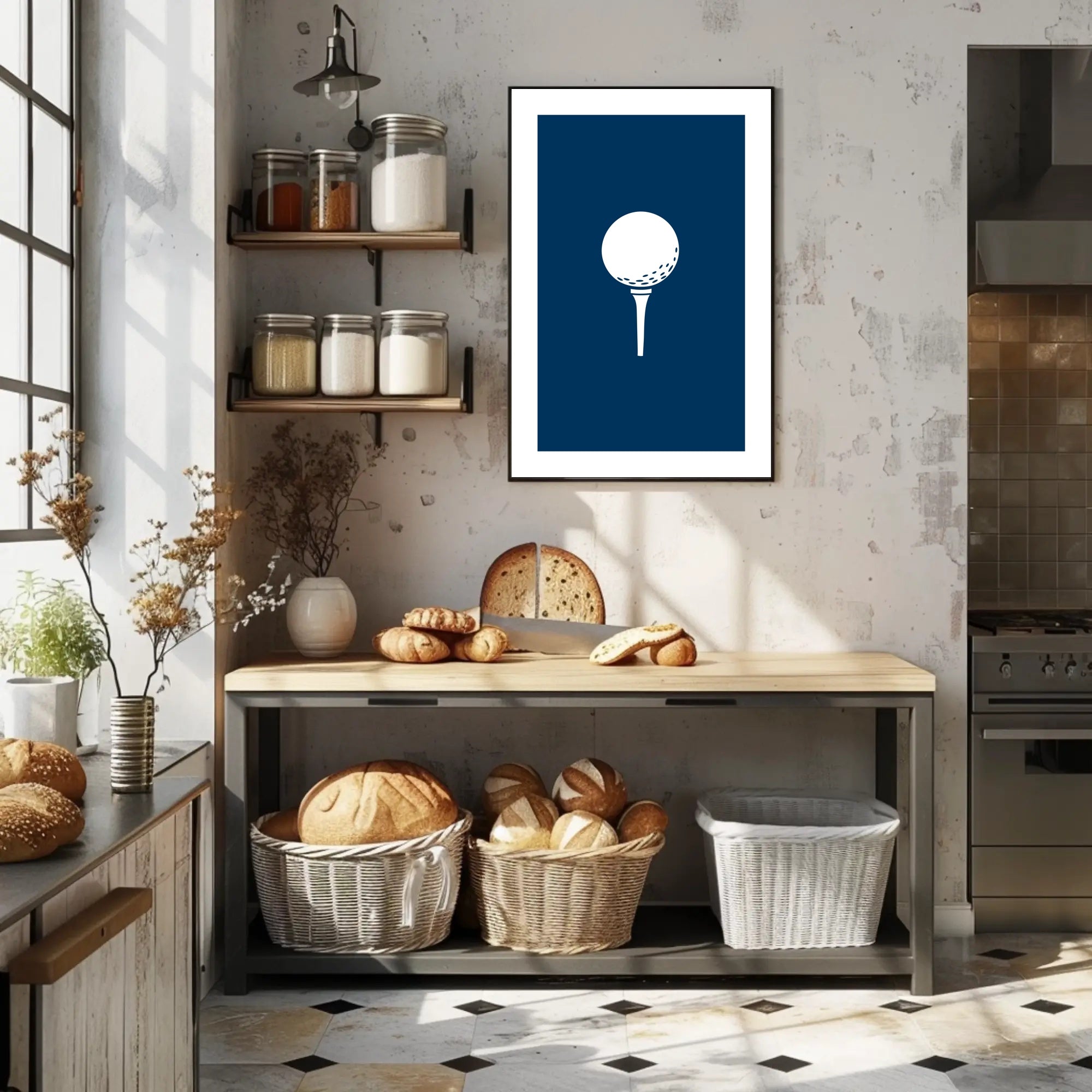 Golf Ball on Tee Minimalist Sports Poster