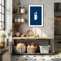 Minimalist Golf Bag Silhouette on Sports Poster