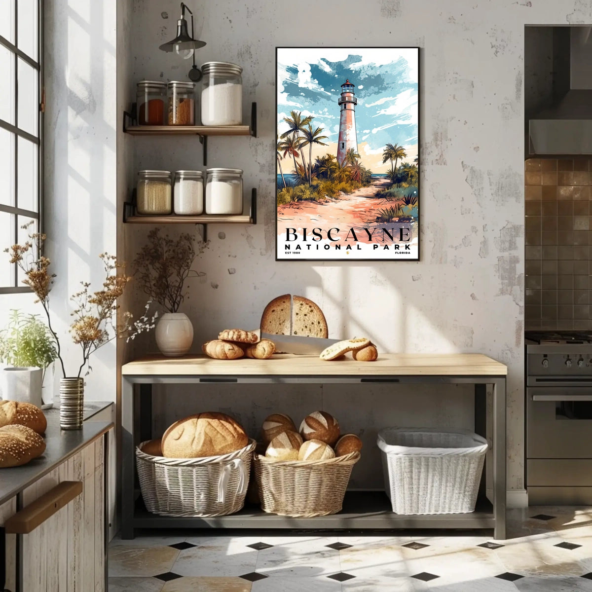 Biscayne Watercolor Wall Art Poster
