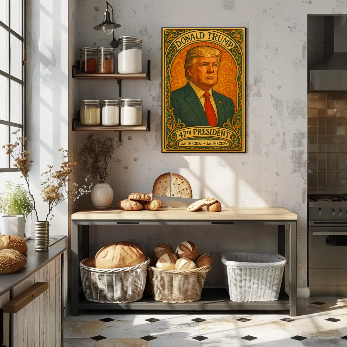 Trump Statesmanship Portrait Art Deco Patriotic Poster