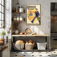 Vintage United States Navy Military Recruitment Poster