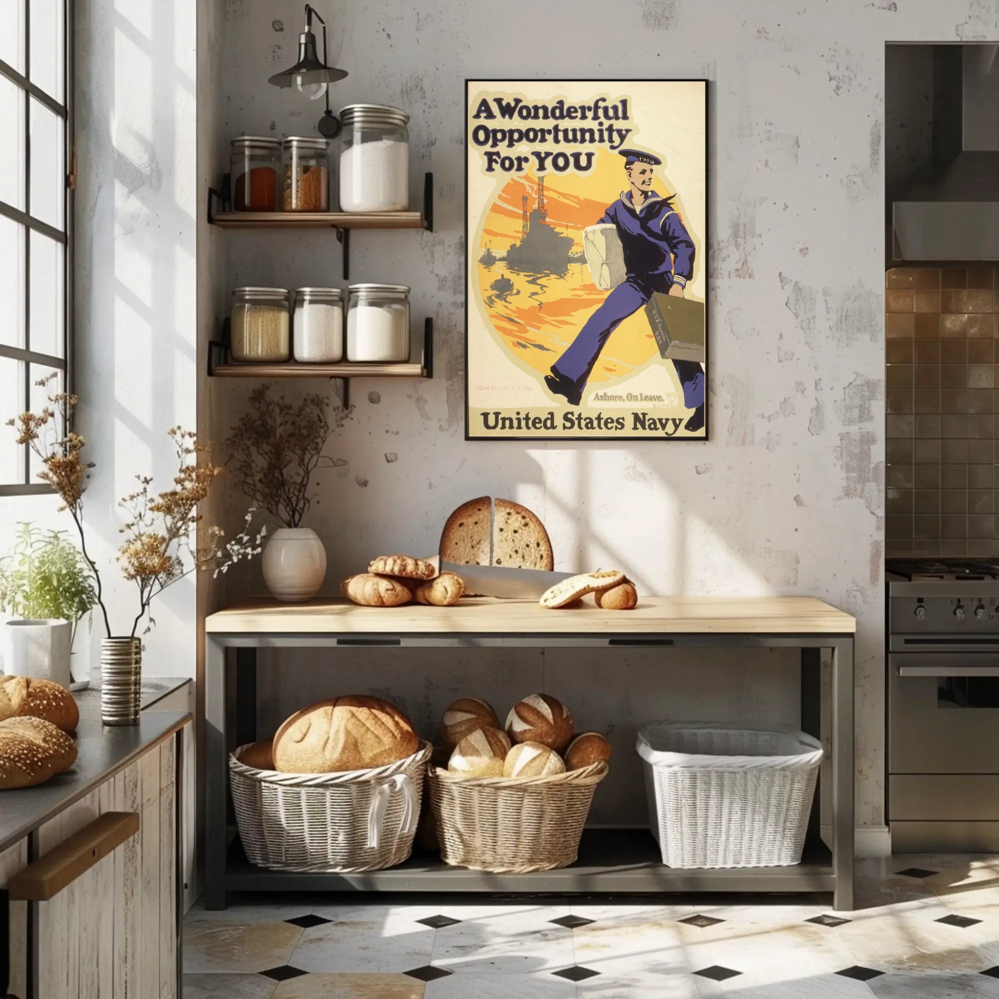 Vintage United States Navy Military Recruitment Poster