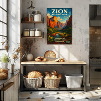 Zion National Park Poster Breathtaking Wall Art For Home
