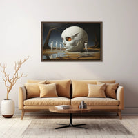 Surreal Skull Scene in Abstract Artistic Poster